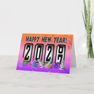 Gelukkig nieuwjaar 2027 Kilometerstandsteller Feestdagen Kaart
