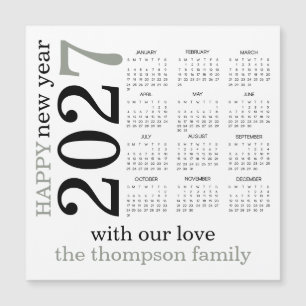 Gelukkig Nieuwjaar 2027 Salie Groen Witte Kalender