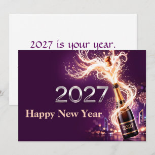 Gelukkig Nieuwjaar 2027 Viering Kaart