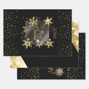 Gelukkig Nieuwjaar 20XX & Gold Christmas Luxury Inpakpapier Vel