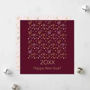 Gelukkig Nieuwjaar 20XX & Gouden Kerstversiering Feestdagenkaart