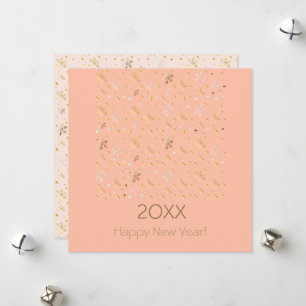 Gelukkig Nieuwjaar 20XX & Gouden Kerstversiering Feestdagenkaart