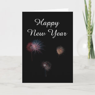 Gelukkig nieuwjaar 3 vuurwerk feestdagen kaart