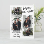 Gelukkig Nieuwjaar 4 Collage Multi-Photo Holiday K Kaart (Staand voorkant)