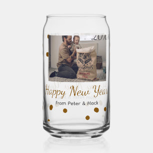 Gelukkig nieuwjaar Alleenstaande vader foto naam b Blikvorm Glas