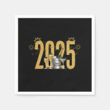 Gelukkig Nieuwjaar - Black Napkin