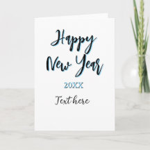 Gelukkig nieuwjaar blauw zwart eenvoudig jaar stij