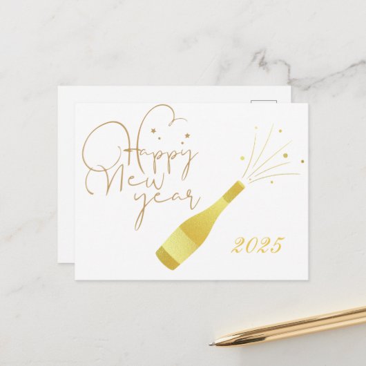 GELUKKIG NIEUWJAAR BRIEFKAART (Voorkant / Achterkant in situ)