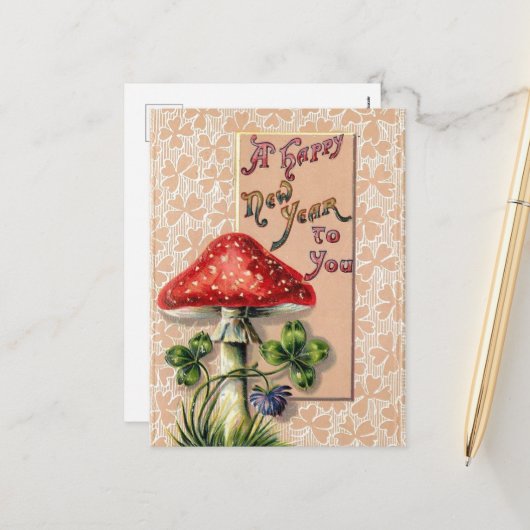 Gelukkig Nieuwjaar Briefkaart (Voorkant / Achterkant in situ)