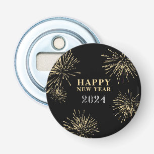 Gelukkig nieuwjaar button flesopener
