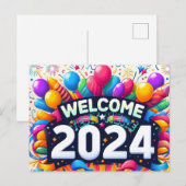 Gelukkig Nieuwjaar cadeau briefkaart 2024 (Voorkant / Achterkant)