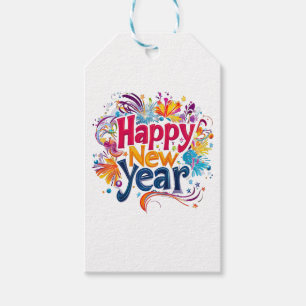 Gelukkig nieuwjaar cadeaulabel