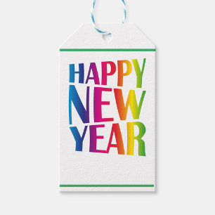 Gelukkig nieuwjaar cadeaulabel