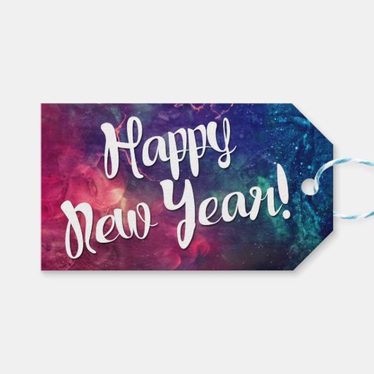 Gelukkig nieuwjaar cadeaulabel (Voorkant (Horizontaal))