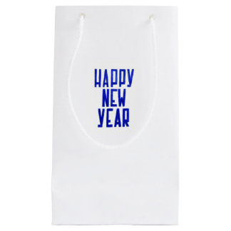 Gelukkig Nieuwjaar Cadeautas Blauwe lettering
