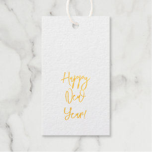 Gelukkig nieuwjaar! Chic Text Folie Gift Label