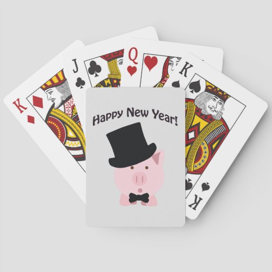 Gelukkig nieuwjaar! Dapper Pig Speelkaarten (Achterkant)