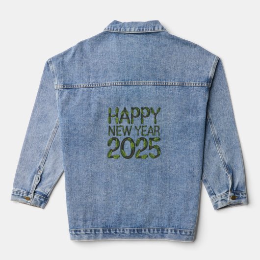 Gelukkig nieuwjaar denim jacket (Achterkant)