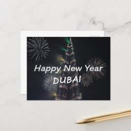 Gelukkig Nieuwjaar Dubai Vuurwerkviering Briefkaart