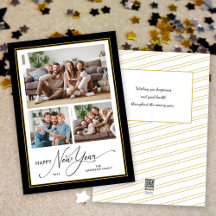 Gelukkig Nieuwjaar Eenvoudig Elegant Script 3 foto
