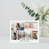 Gelukkig nieuwjaar | Eenvoudige elegante familiefo Briefkaart (Staand voorkant)