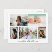 Gelukkig nieuwjaar | Eenvoudige elegante familiefo Briefkaart (Voorkant / Achterkant)