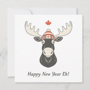 Gelukkig Nieuwjaar Eh Canada Eland Feestdagenkaart