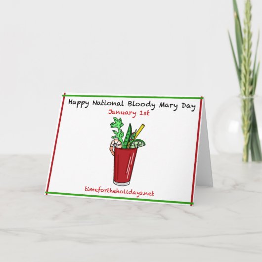 Gelukkig Nieuwjaar en Bloody Mary Dag Receptkaart Kaart (Voorkant)