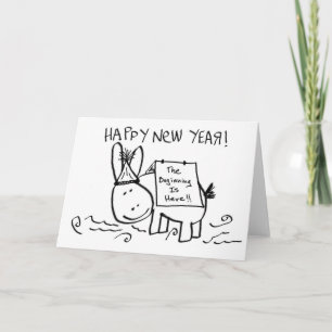 Gelukkig Nieuwjaar Ezel Feestdagen Kaart