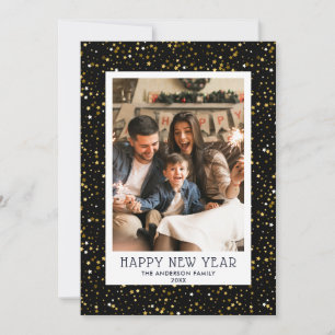 Gelukkig Nieuwjaar Familie Vakantie Foto Kaart