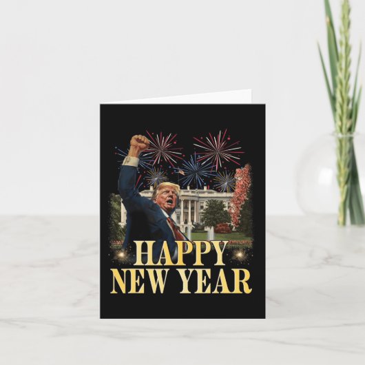 Gelukkig Nieuwjaar Feest 2025 Trump 2024 Neem Amer Kaart (Voorkant)