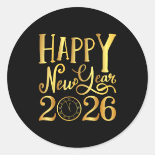 Gelukkig Nieuwjaar Feest 2026 Familie Matching Ronde Sticker