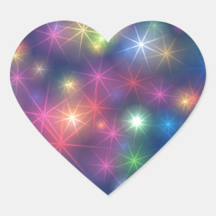Gelukkig Nieuwjaar Feest Glitter Sterren Hart Sticker