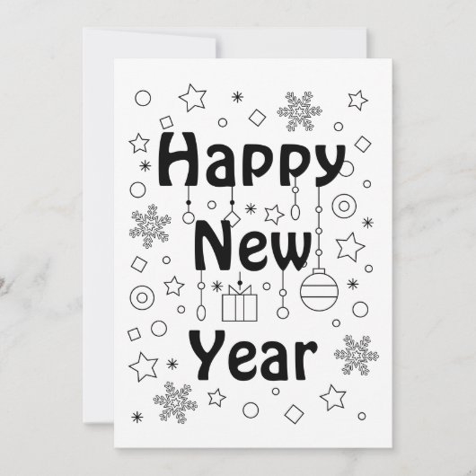 Gelukkig nieuwjaar feest kaart (Voorkant)