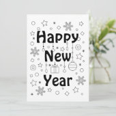 Gelukkig nieuwjaar feest kaart (Staand voorkant)