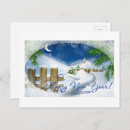 Gelukkig nieuwjaar feestdagenkaart (Voorkant / Achterkant)