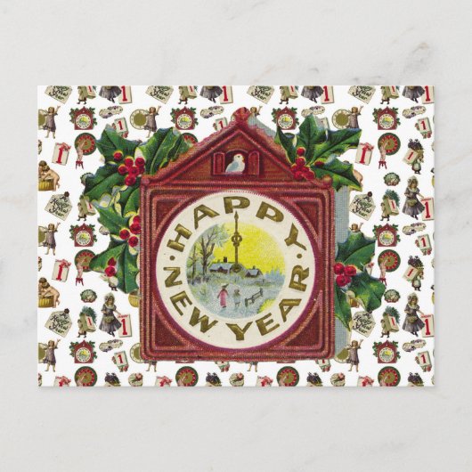  gelukkig nieuwjaar feestdagenkaart (Voorkant)