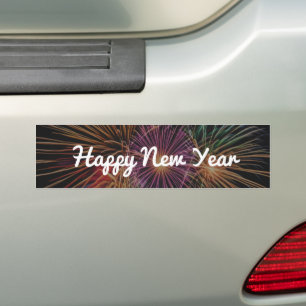 Gelukkig nieuwjaar feestelijke moderne vakantie bumpersticker