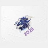 Gelukkig Nieuwjaar Fleece Deken, groot 60 "x 80" (Voorkant (Horizontaal))