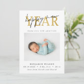 Gelukkig Nieuwjaar Foto Geboorte Aankondiging (Staand voorkant)