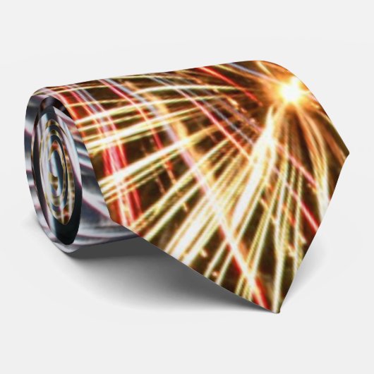 Gelukkig nieuwjaar | Funny Fireworks Pattern Stropdas (Opgerold)