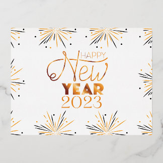Gelukkig nieuwjaar - Gelukkig nieuwjaar 2023 Folie Feestdagen Briefkaart