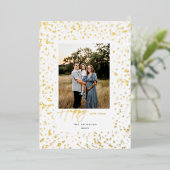 Gelukkig Nieuwjaar Glans op Wit Folie Feestdagenkaart (Staand Voorkant)