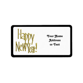 Gelukkig nieuwjaar - Gold Text Etiket