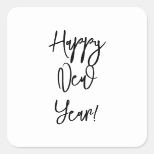 Gelukkig nieuwjaar! Greetings Moderne Cursieve Tek Vierkante Sticker