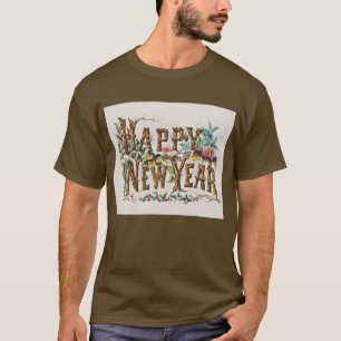 Gelukkig Nieuwjaar in Boomstammen, Eikels en Bloem T-shirt