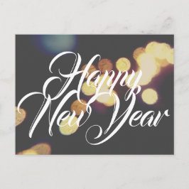 Gelukkig nieuwjaar in felle verlichting briefkaart