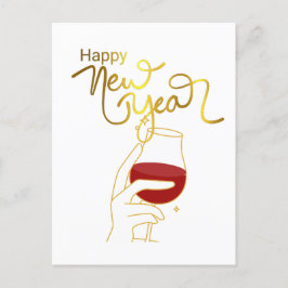 Gelukkig nieuwjaar in goud briefkaart