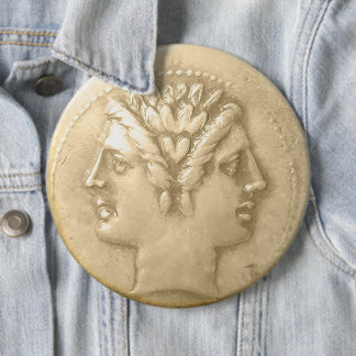 Gelukkig Nieuwjaar — Janus Coin Ronde Button 6,0 Cm