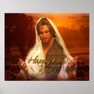 Gelukkig Nieuwjaar Jezus 2020 Poster